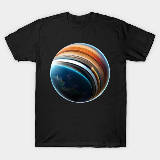 Marble Planets of the  Solar System T-Shirt by EventHorizonX